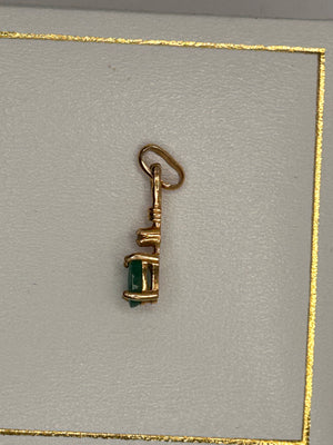 Parure Pendentif et Boucles d'Oreilles Or 18K Diamants et Émeraude