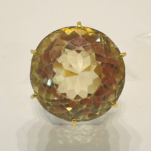 Solitaire en Or jaune 18K citrine - Taille 52 - 10G