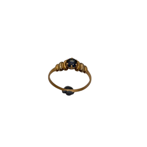 Bague en or 18 carats avec saphir Taille-52