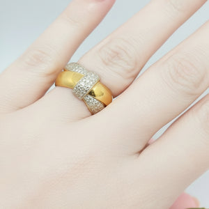 Bague Tank en Or Jaune 18 K - Taille 52