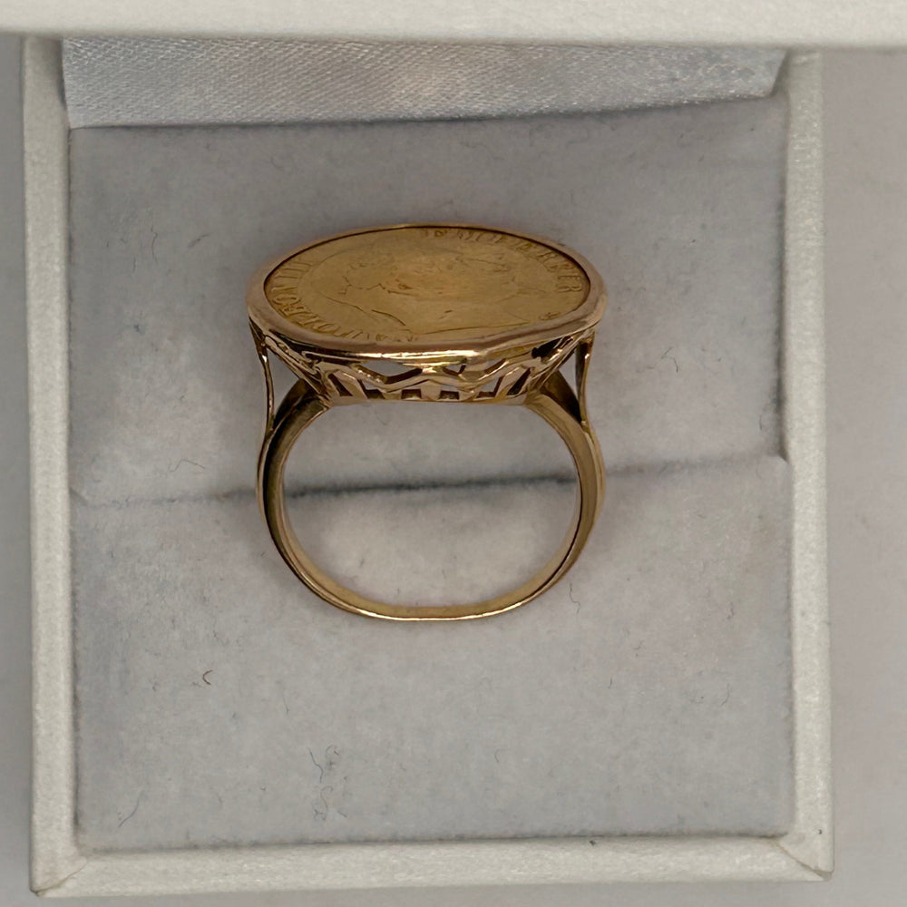 Bague pièce 10 FR Napoléon or jaune 18K