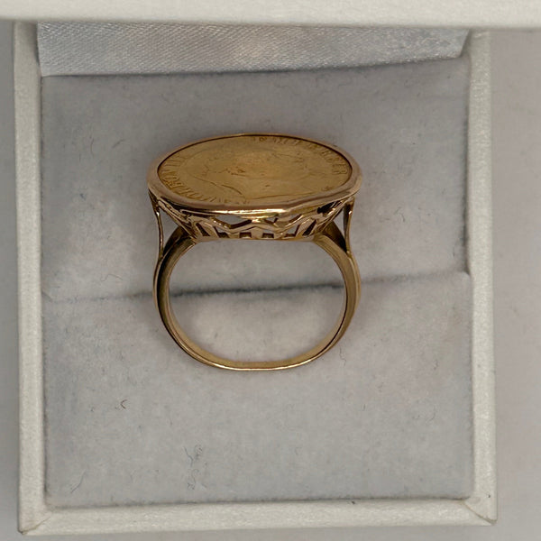 Bague pièce 10 FR Napoléon or jaune 18K