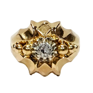 Bague en Or Jaune avec zirconium 18 carats