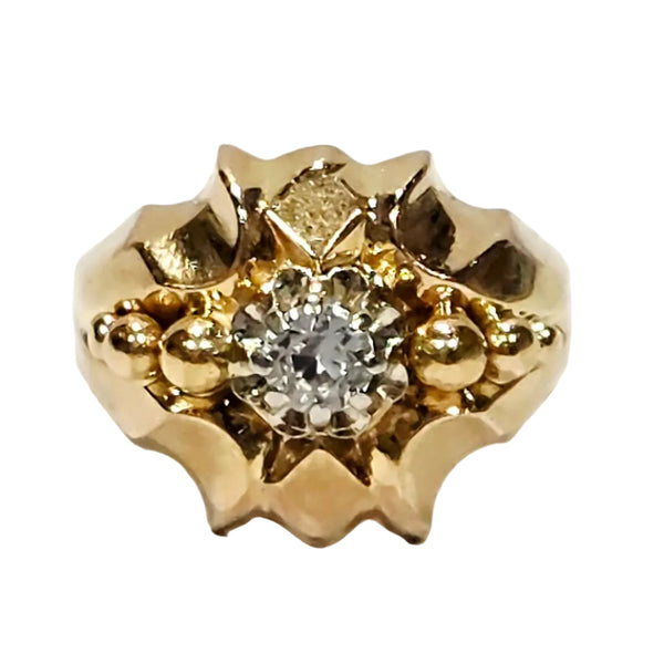 Bague en Or Jaune avec zirconium 18 carats