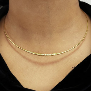Collier Ras du cou Jonc en Or Jaune 18K
