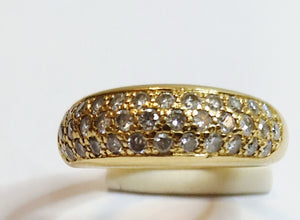 Bague Demi Tour Or Jaune 18K avec Diamants 6.78 Grs - Taille 55