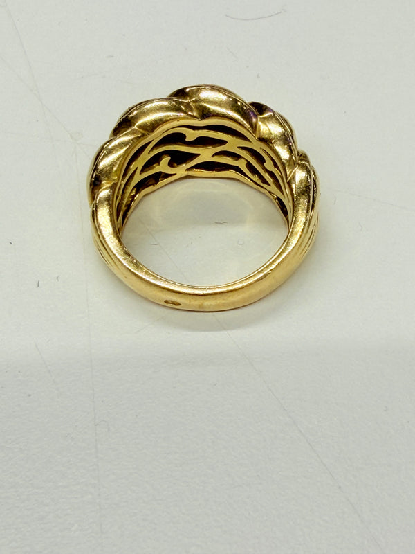 Bague tressée en or jaune 18k - taille 50 - 10.49 G