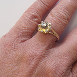 Bague Chou en Or Jaune 18 K avec Oxyde de Zirconium - T 59