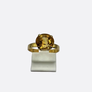 Bague Solitaire en Or Jaune 18K - Taille 54 - 3.02g