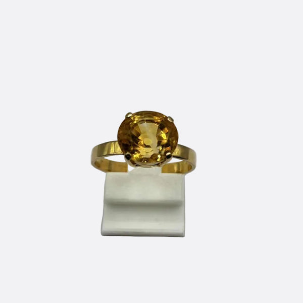 Bague Solitaire en Or Jaune 18K - Taille 54 - 3.02g