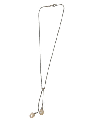 Collier Perles Forçat Or Blanc 18K