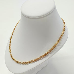 Chaîne Maille figaro en or jaune 18K  - 7.57 Grs