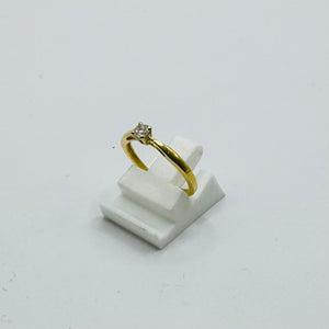 Solitaire en Or Jaune 18K - Taille 49 - 1.77 Grs