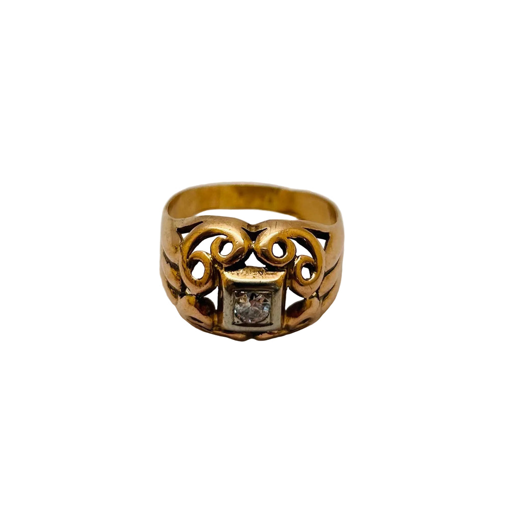 Bague Diamant Or Jaune 750 18k - Taille 57