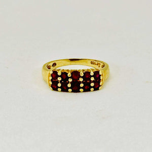 Bague Or Jaune 18 Carats avec 10 Pierres 3.60 Taille 50