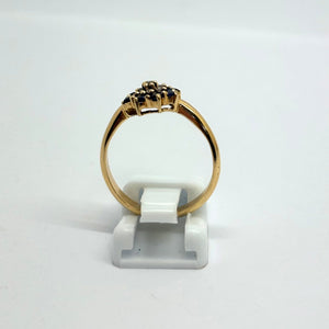 Bague Marguerite en Or Jaune avec Diamants et Saphir