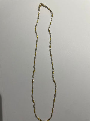 Collier Ras du Cou en Or Jaune et Blanc 18K 4.33 Grs