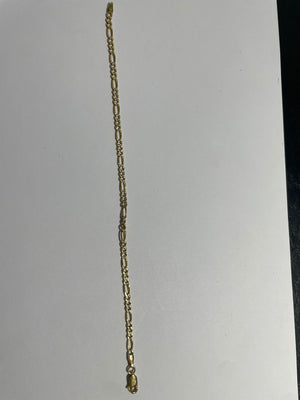Bracelet Gourmette Figaro en Or Jaune 18 K - 4.02 Grs