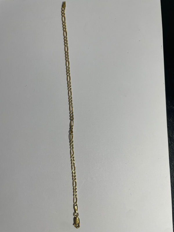 Bracelet Gourmette Figaro en Or Jaune 18 K - 4.02 Grs
