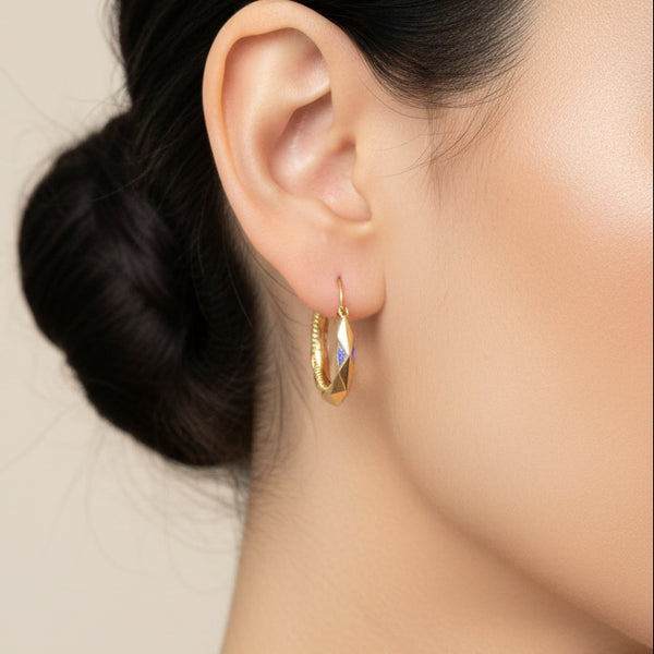 Boucles d'Oreilles Créoles en Or Jaune 18k - 1.70Grs