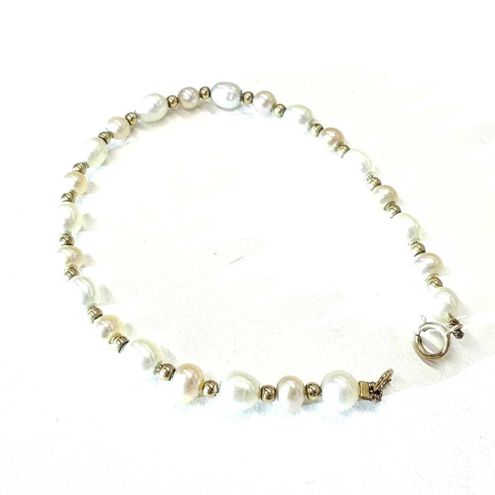 Bracelet Perle Or Jaune 18k - 4.60 Grs