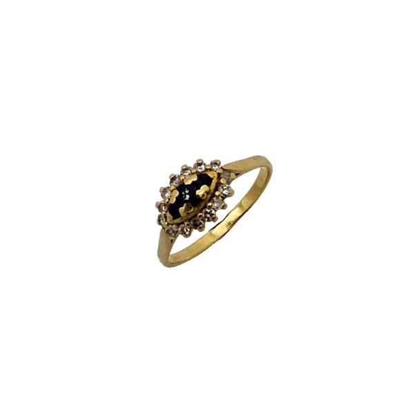 Solitaire en Or Jaune 18 K diamants - 3.25 G - Taille 60 diamants
