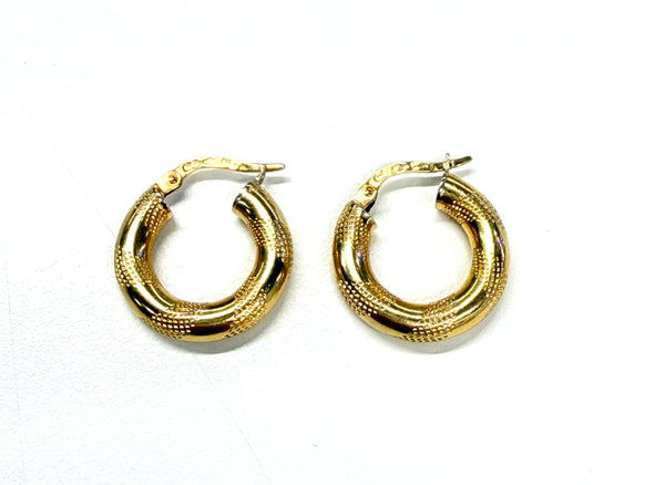 Boucles d'oreilles créoles en or jaune 18k 2.38 Grs