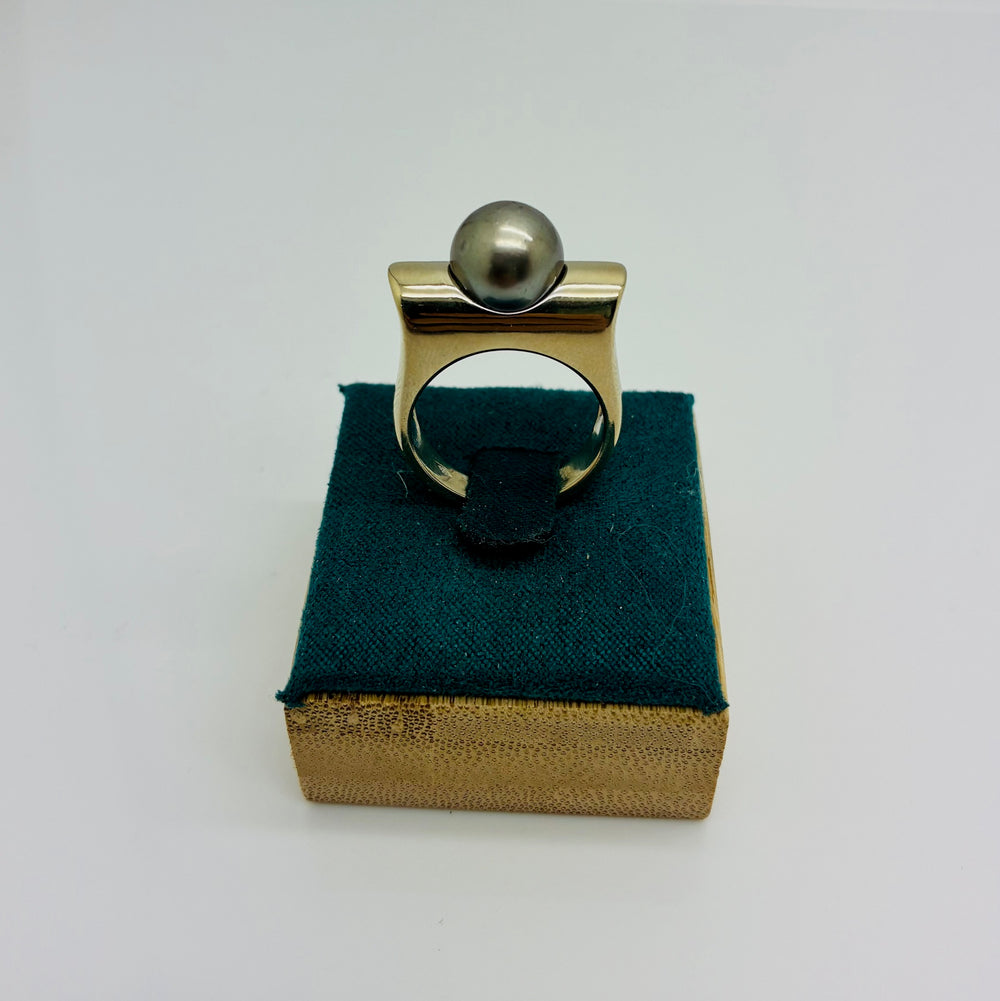 Bague perle Tahiti en or blanc 18K Taille-52