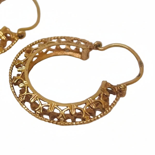 Boucles d'oreilles Or Jaune Créoles 18K
