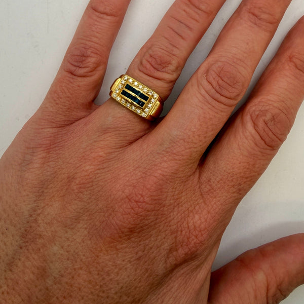 Sublime Bague Tank en Or Jaune 18K - Taille 50 - 7.5g