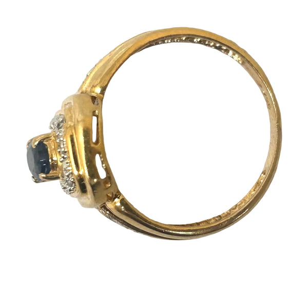 Bague en Or Jaune et Diamants/Saphir