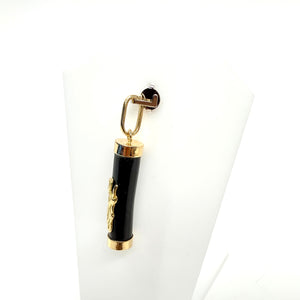 Pendentif Tiki en Or Jaune et Onyx 18k - 3.12 Grs