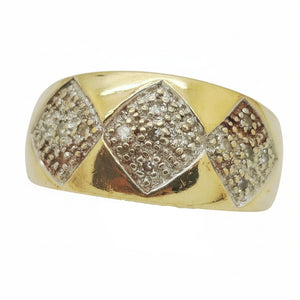 Bague en Or Jaune et Or Blanc avec Diamants 18K