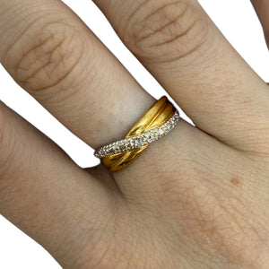 Bague en Or jaune 18 carats sertie de diamants – Taille 54 2.16 Grs