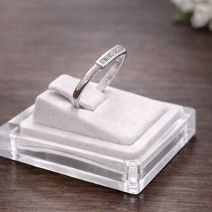 Bague Demi Tour en Or Gris 18K - Taille 54 - 1.34G