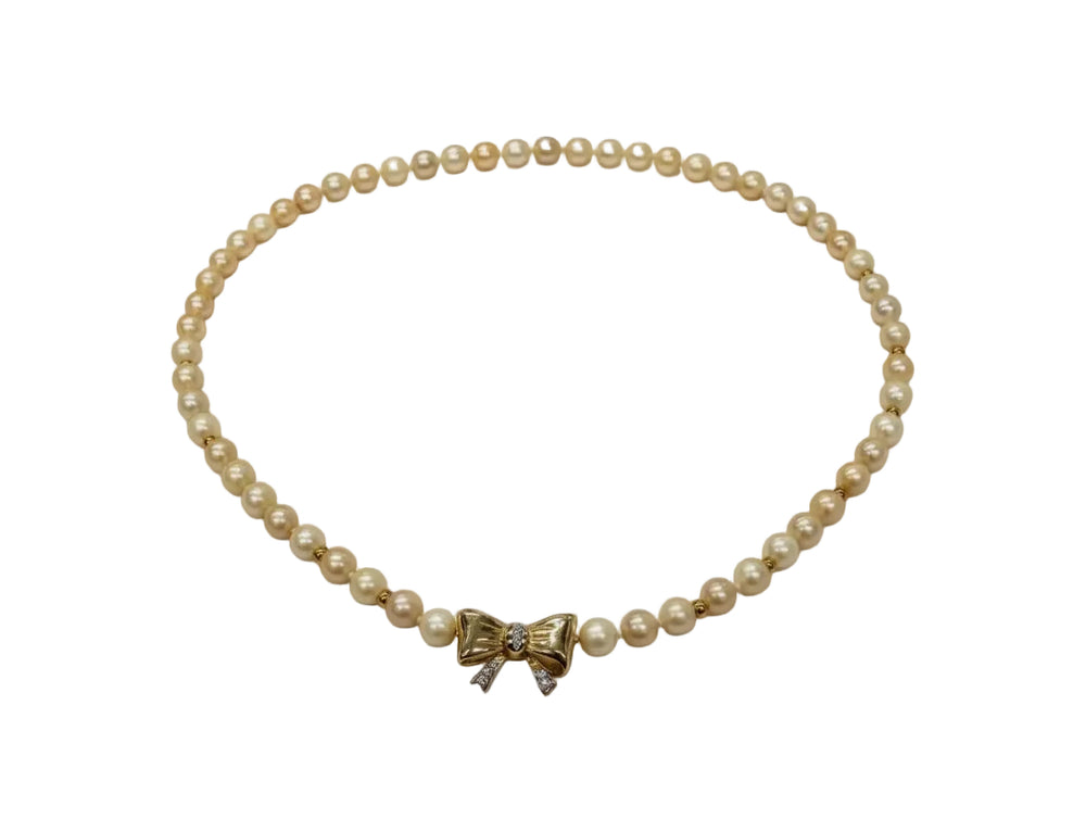 Collier Princesse en Perles et Or jaune 18k - 22.86 G