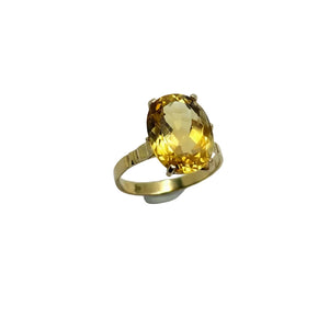 Bagues Or Jaune 18 K avec Pierre Citrine - T 51 - 2.57 Grs