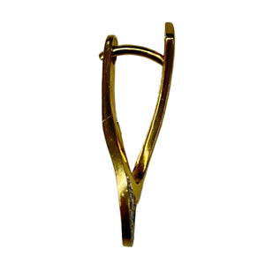 Boucles d'oreilles en Or Jaune et Or Blanc avec Diamants 18k