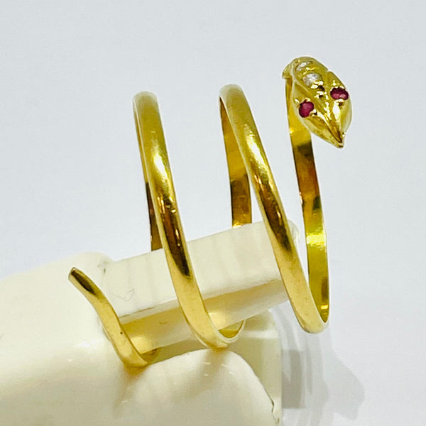 Bague spirale en Or Jaune 18K - Taille 56 - 2.87g