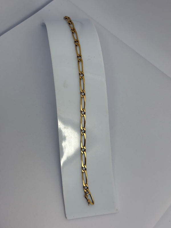 Bracelet Maillon Figaro Or Jaune 18 K - 7.33 Grs
