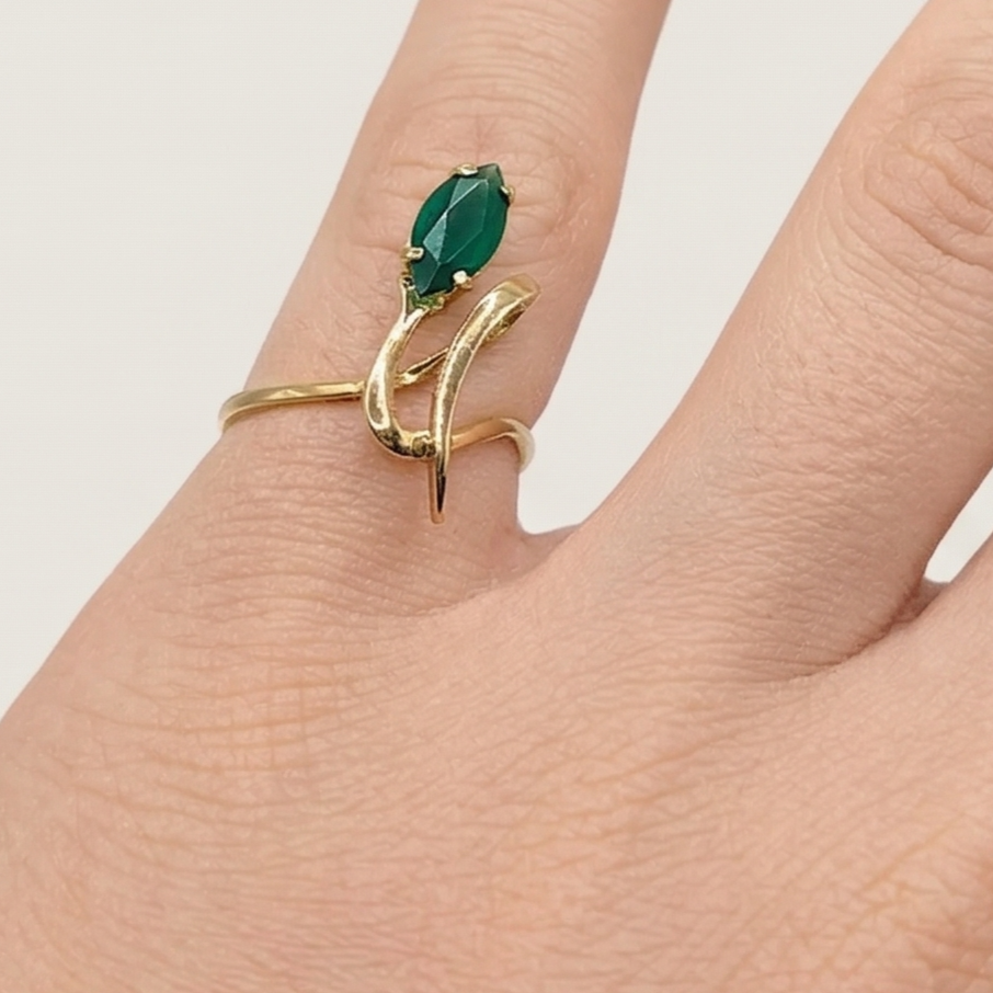 Bague Solitaire Or Jaune 18 K - Taille 53.5 - 2.72 G