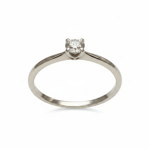 Bague Solitaire Diamant Or Blanc 18K - 1.15Grs - T47