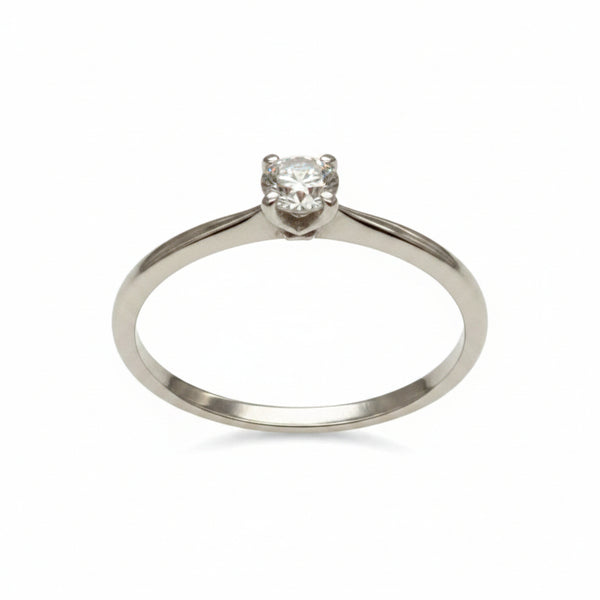 Bague Solitaire Diamant Or Blanc 18K - 1.15Grs - T47