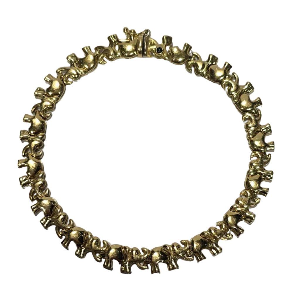 Bracelet maille éléphants en or 18 carats