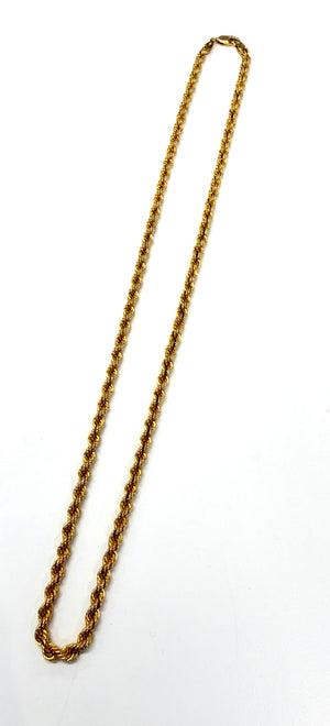 Collier chaîne torsadée en or jaune 18k 8.1 Grs