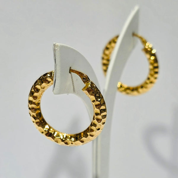 Créoles en Or Jaune 18 Carats avec Fermoir Intérieur
