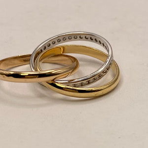 Alliance Or Jaune et Or Blanc 18 Carats - Taille 58
