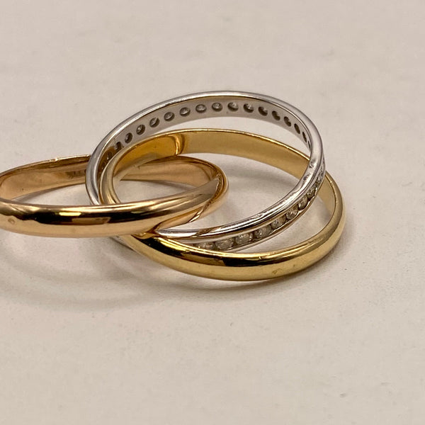 Alliance Or Jaune et Or Blanc 18 Carats - Taille 58