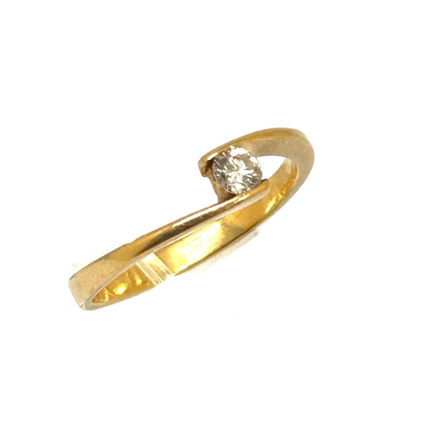 Solitaire en Or Jaune 18K - Diamant