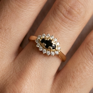 Solitaire en Or Jaune 18 K diamants - 3.25 G - Taille 60 diamants
